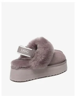 UGG Australian Shepherd Waffle Platform Cow Suede Slippers in Dawn Pink