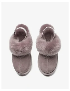 UGG Australian Shepherd Waffle Platform Cow Suede Slippers in Dawn Pink