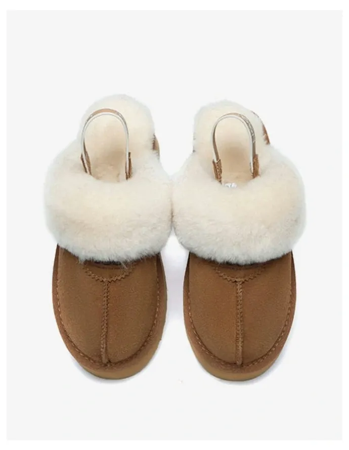 UGG Australian Shepherd Waffle Cow Suede Platform Slippers in Chestnut