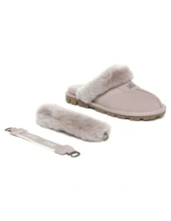 UGG Australian Shepherd Waffle Fluffy Slipper in Dawn Pink