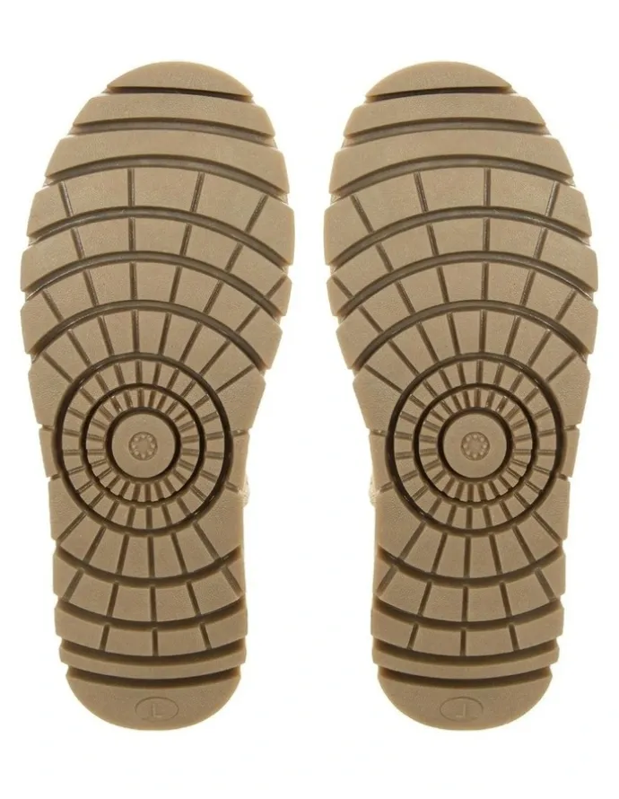 Uggaroo Lucie Mini Platform Slipper Boots in Beige