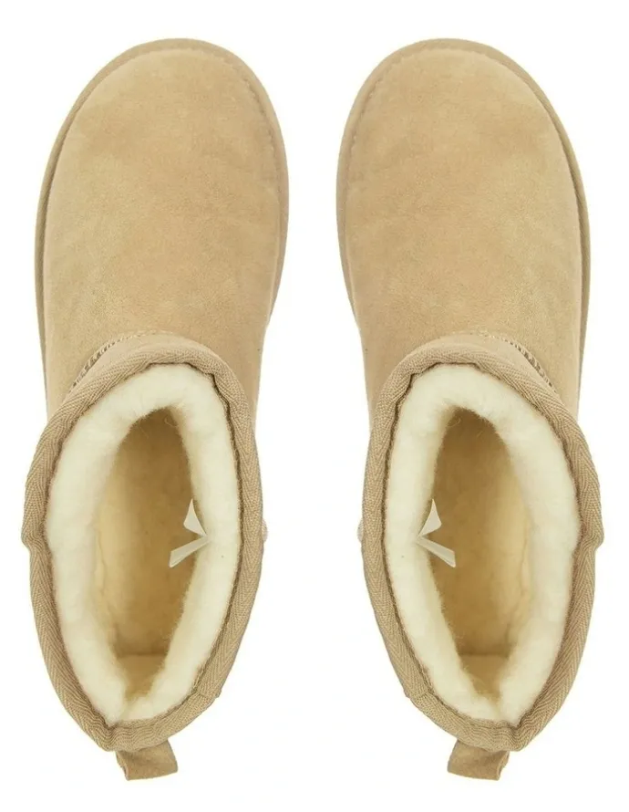 Uggaroo Lucie Mini Platform Slipper Boots in Beige