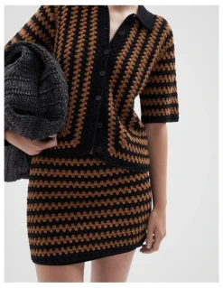 Unison Crochet Skirt in Burnt Sienna
