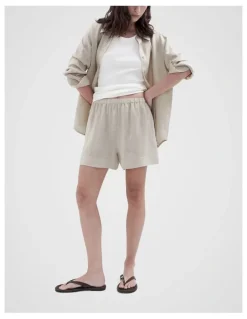 Unison Essential Linen Shorts in Grey