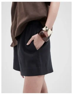 Unison Essential Linen Short in Black