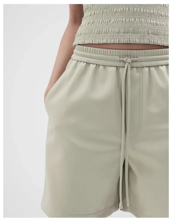 Unison Leather Look Short in Sage