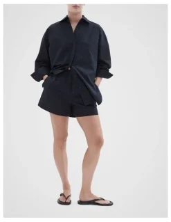 Unison Oxford Pull On Shorts in Navy