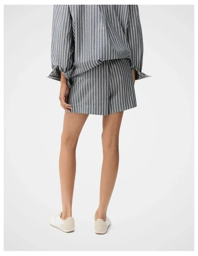 Unison Oxford Pull On Shorts in Navy Multi