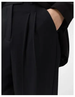Unison Tailored Pleat Front Pant in Black