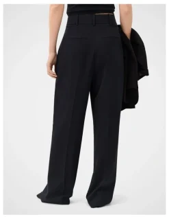 Unison Tailored Pleat Front Pant in Black