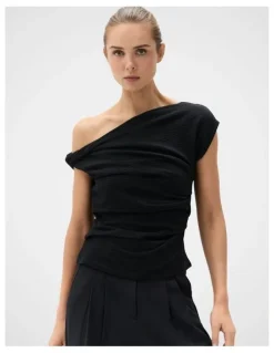 Unison Textured Off Shoulder Top