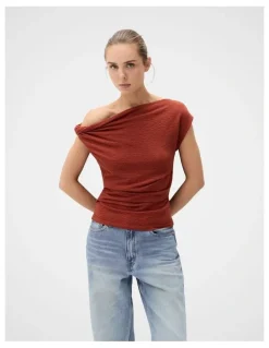 Unison Textured Off Shoulder Top