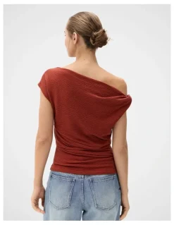Unison Textured Off Shoulder Top