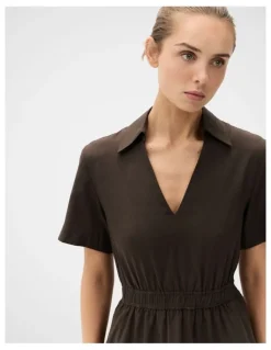 Unison Collared V Neck Dress