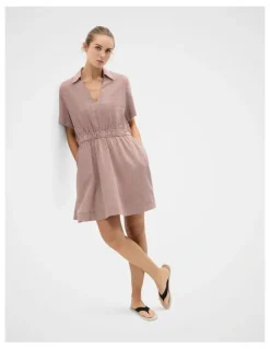 Unison Collared V Neck Dress