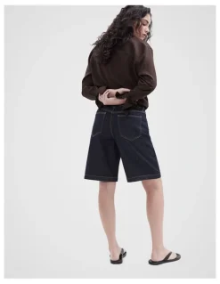 Unison Denim Bermuda Shorts in Blue