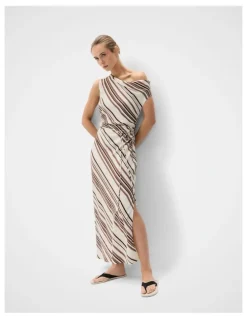 Unison Drape Off Shoulder Maxi Dress
