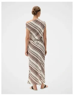 Unison Drape Off Shoulder Maxi Dress