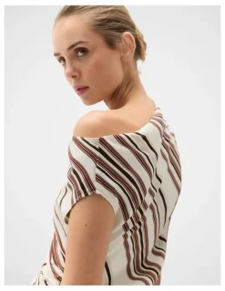 Unison Drape Off Shoulder Maxi Dress
