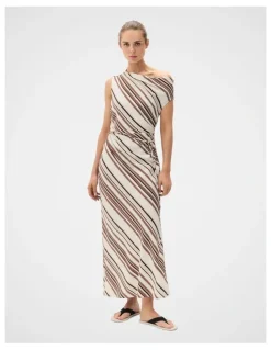 Unison Drape Off Shoulder Maxi Dress