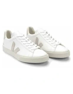 Veja Campo Chromefree Leather Extra Shoes in White/Natural Suede