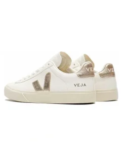 Veja Campo Chromefree Leather Extra Shoes in White/Platine