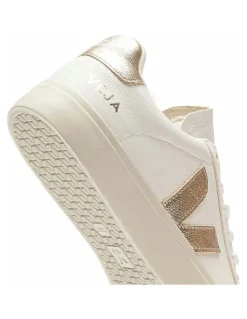 Veja Campo Chromefree Leather Extra Shoes in White/Platine