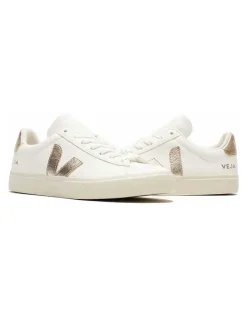 Veja Campo Chromefree Leather Extra Shoes in White/Platine