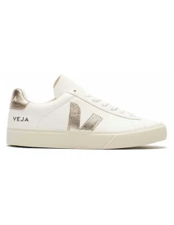 Veja Campo Chromefree Leather Extra Shoes in White/Platine