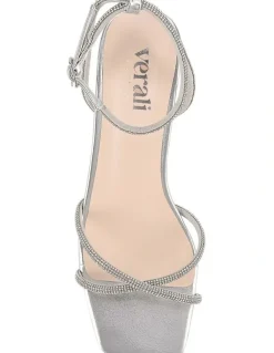 Verali Ally Kitten Heel Sandals in Silver