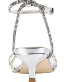 Verali Ally Kitten Heel Sandals in Silver