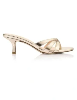Verali Beau Kitten Heel Thongs in Champagne Gold