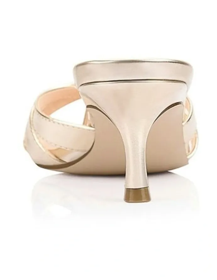 Verali Beau Kitten Heel Thongs in Champagne Gold