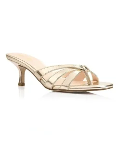 Verali Beau Kitten Heel Thongs in Champagne Gold