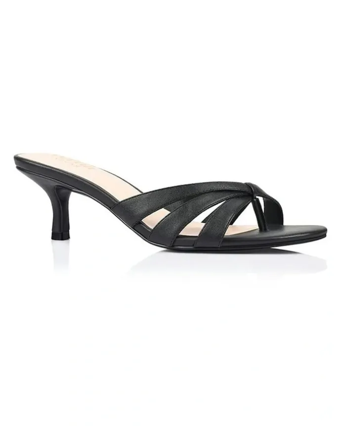 Verali Beau Kitten Heel Thongs in Black