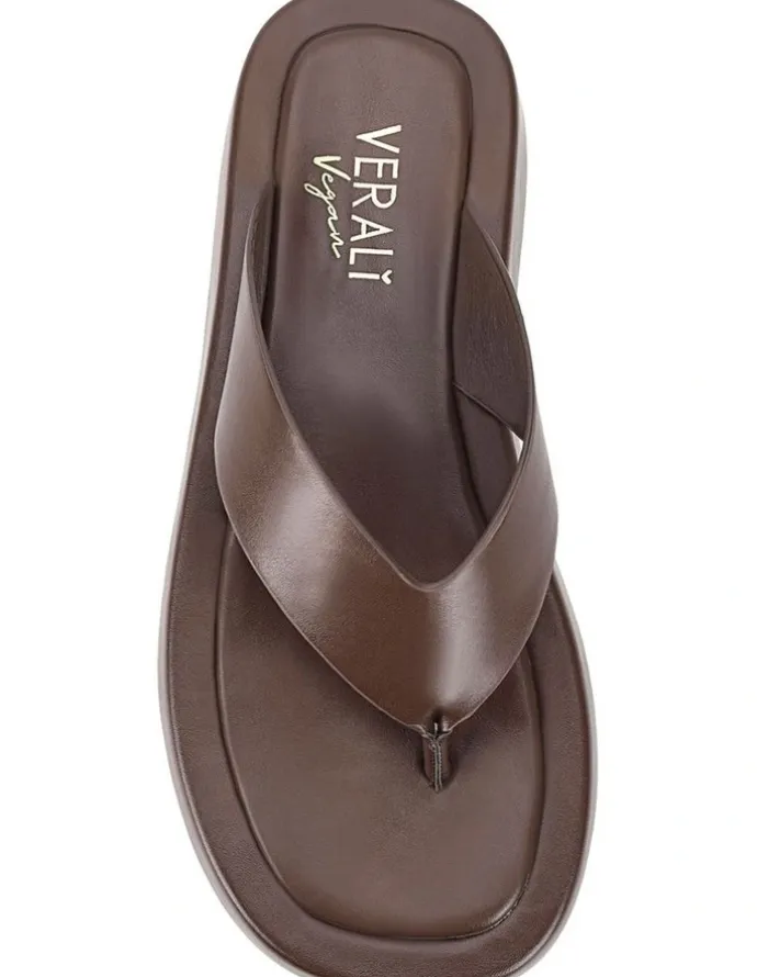 Verali Bouncer Flatform Thongs in Chocolate Brown