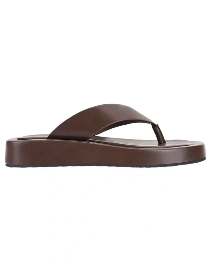 Verali Bouncer Flatform Thongs in Chocolate Brown