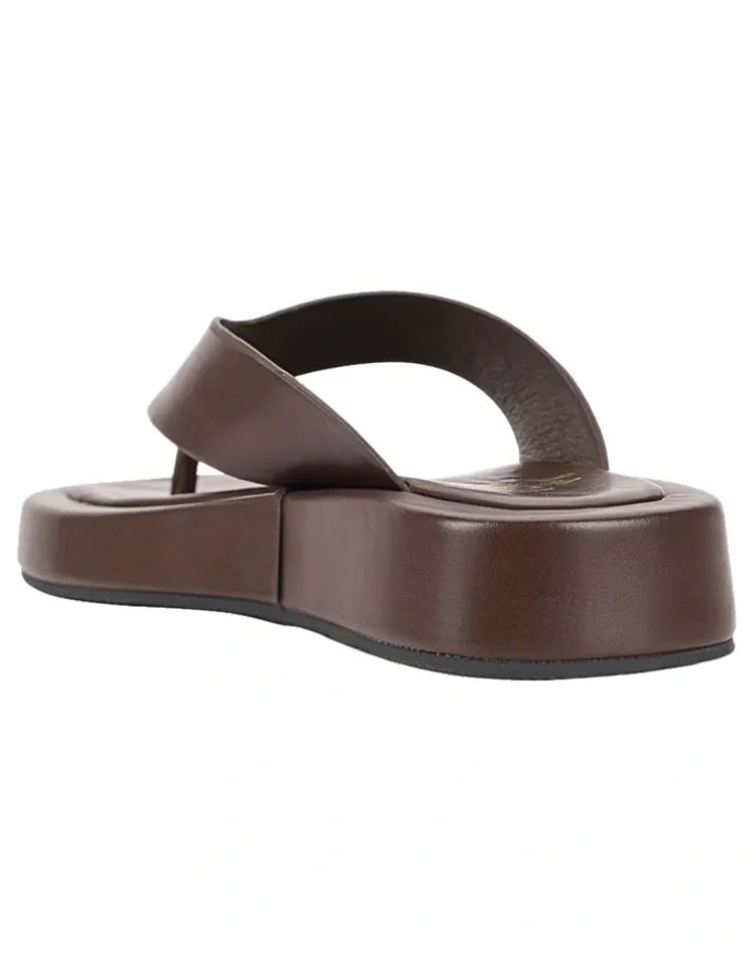 Verali Bouncer Flatform Thongs in Chocolate Brown