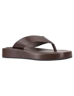 Verali Bouncer Flatform Thongs in Chocolate Brown