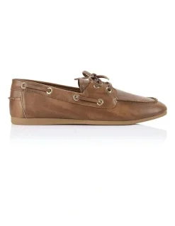 Verali Brody Boat Shoes in Tan Distressed
