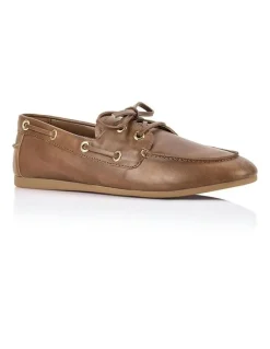 Verali Brody Boat Shoes in Tan Distressed