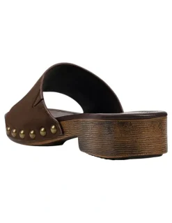 Verali Chester Clogs in Chocolate Brown Micro