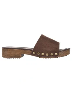 Verali Chester Clogs in Chocolate Brown Micro