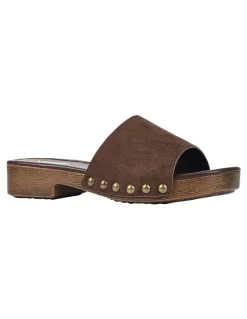 Verali Chester Clogs in Chocolate Brown Micro