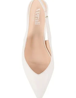 Verali Elisha Slingback Block Heels in Chalk White