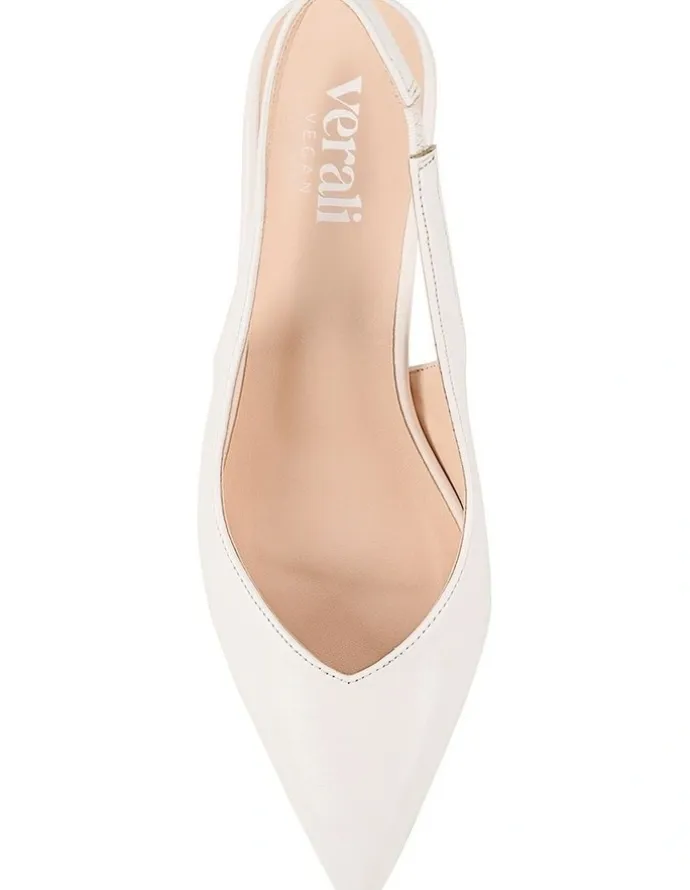 Verali Elisha Slingback Block Heels in Chalk White