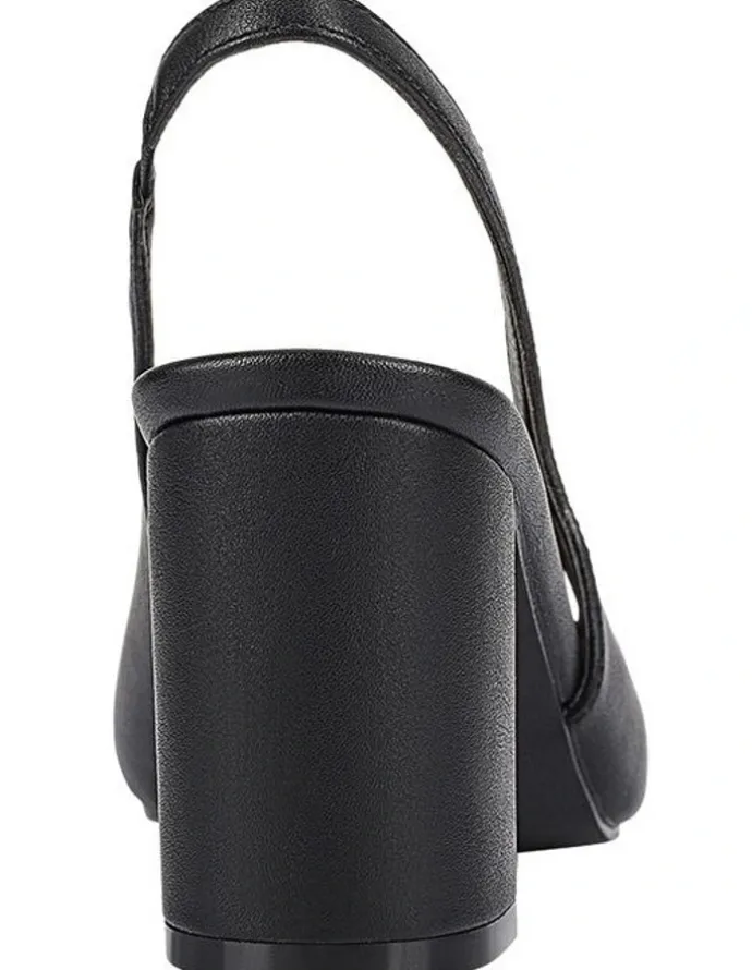 Verali Elisha Slingback Block Heels in Black