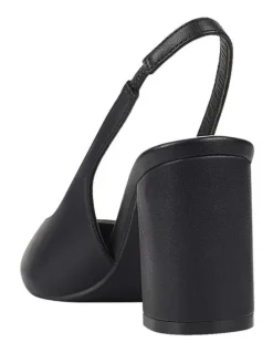 Verali Elisha Slingback Block Heels in Black