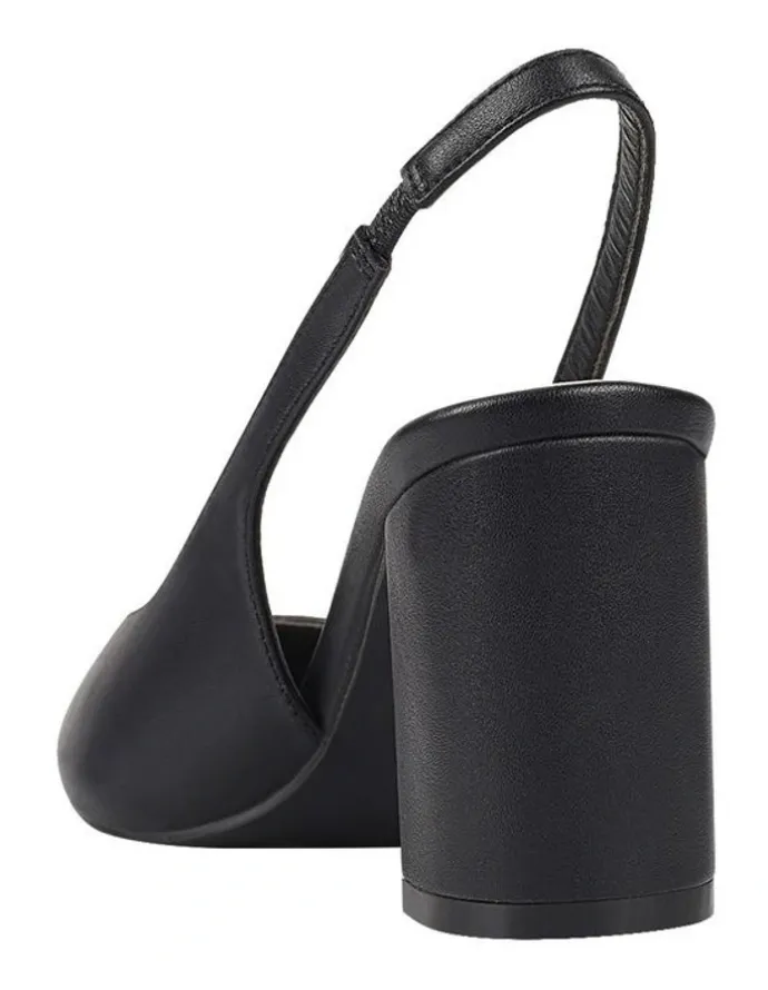 Verali Elisha Slingback Block Heels in Black