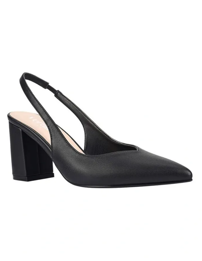 Verali Elisha Slingback Block Heels in Black